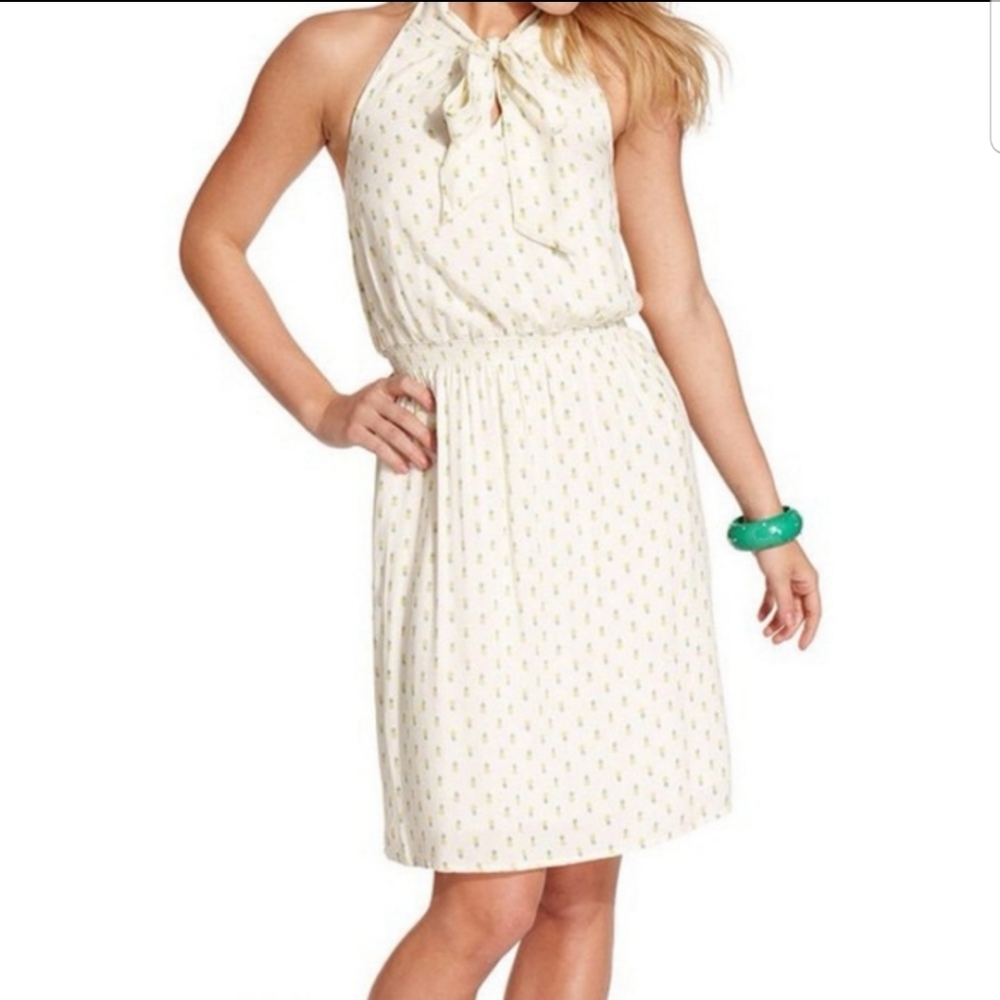 Jessica Simpson Pineapple Print Halter Dress sz Small